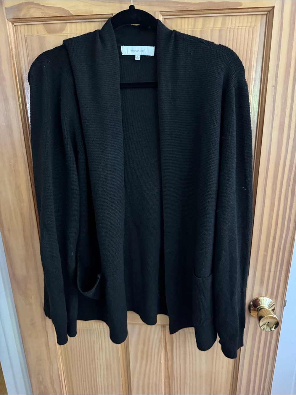 Verve Ami Black Open-Front Women's Cardigan